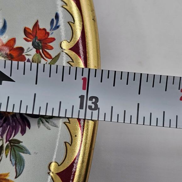 Daher Decorated Ware Oval Tin Tray Autumn Floral Metal Serving Platter England - Picture 8 of 9